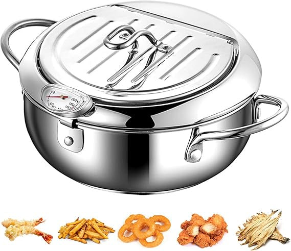 حلة قلي ستانلس ستيل مع ترمومتر