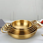 5  pc طقم طاسات تقديم  استانلس جولد