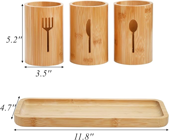 طقم صفاية معالق خشب بامبو