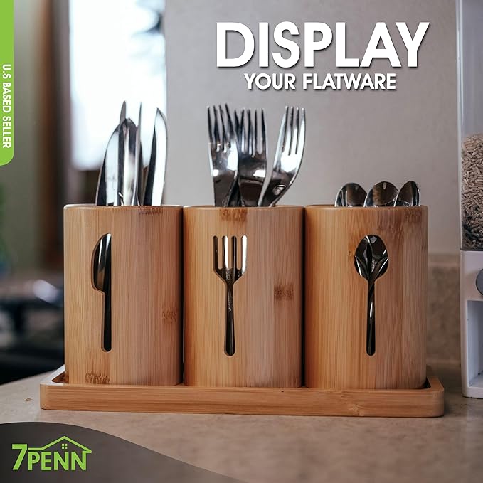 طقم صفاية معالق خشب بامبو