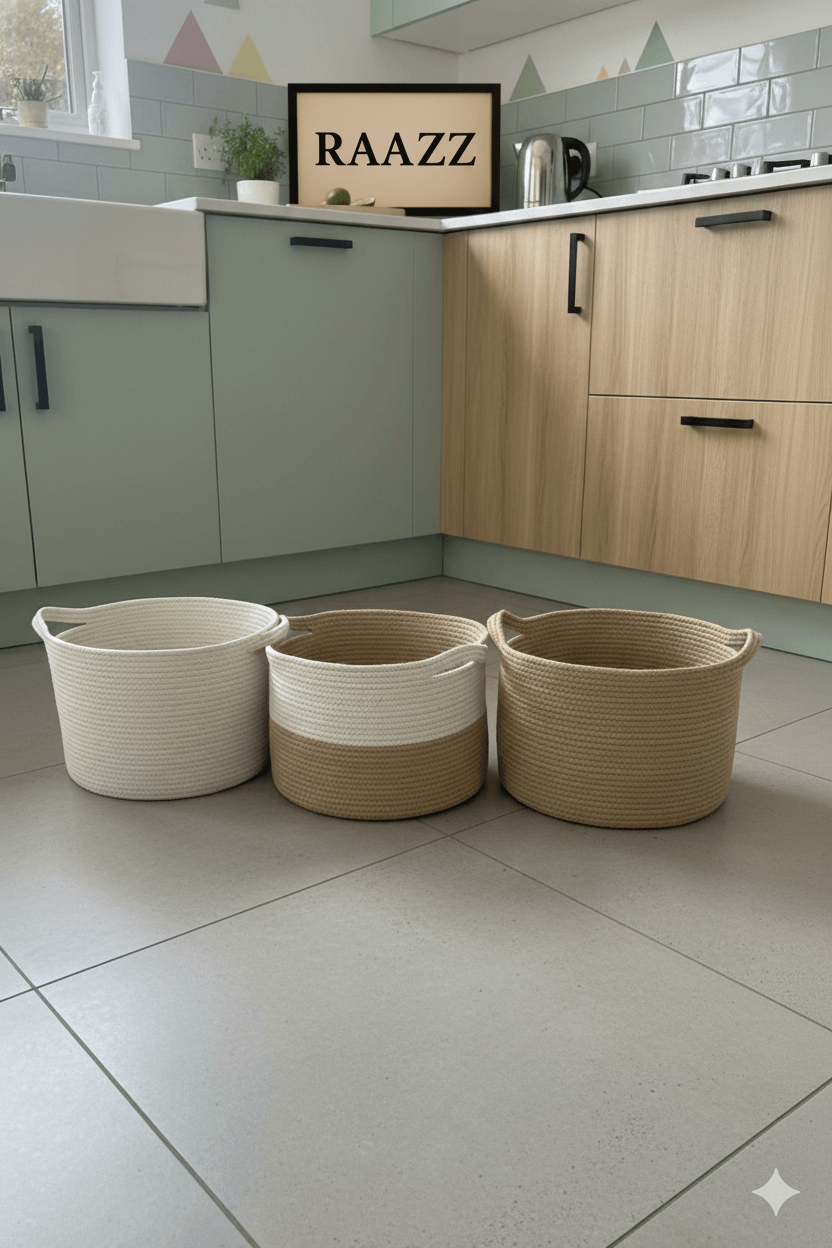 سلال تخزين قطنية منسوجة