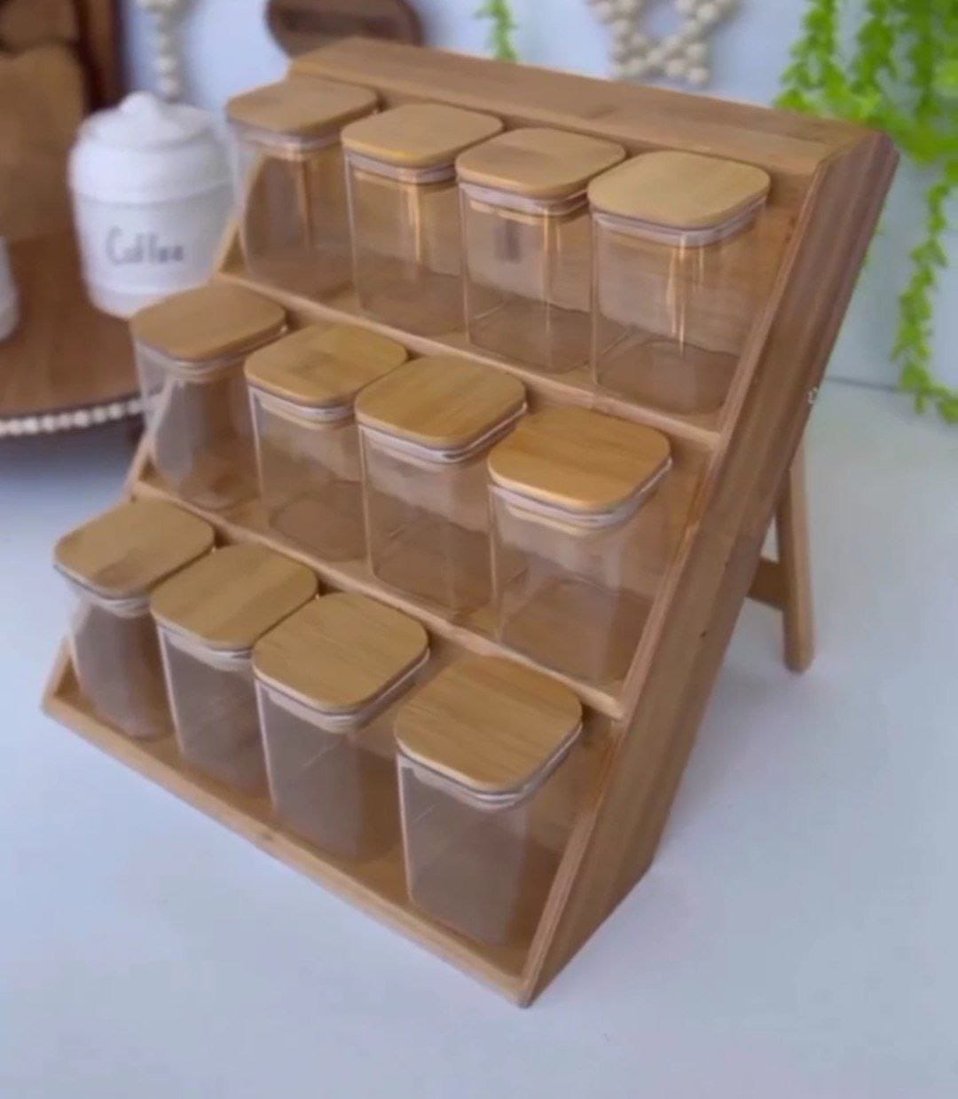 سلم خشب منظم للتوابل