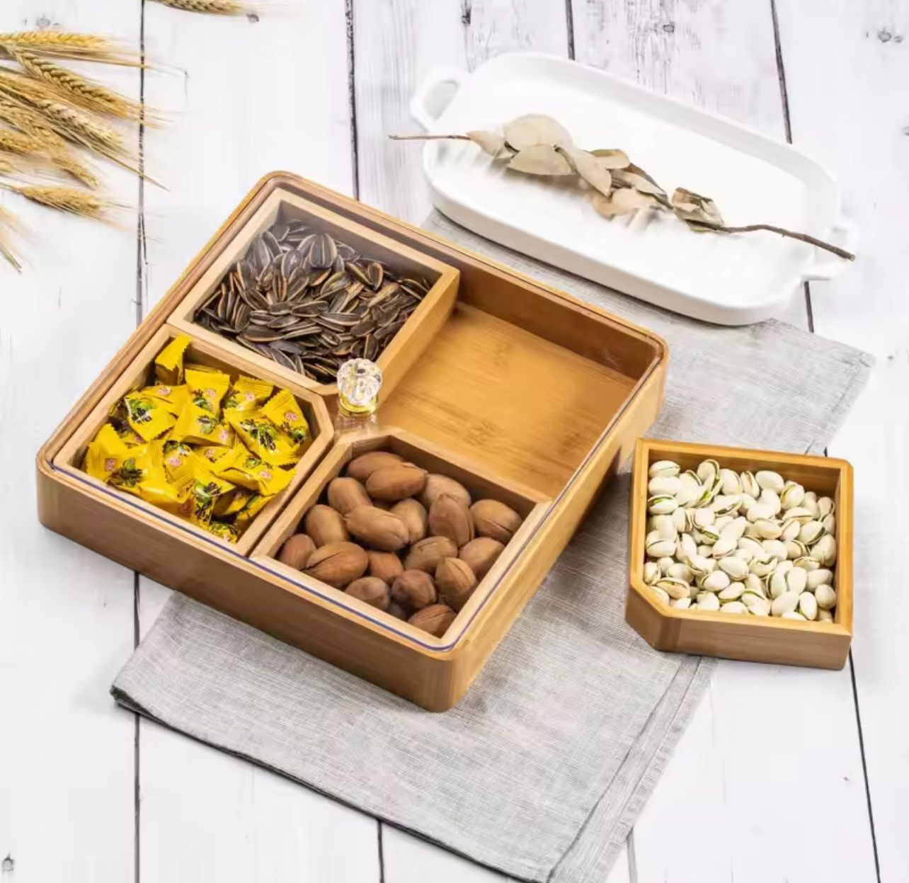 طبق مكسرات بامبو