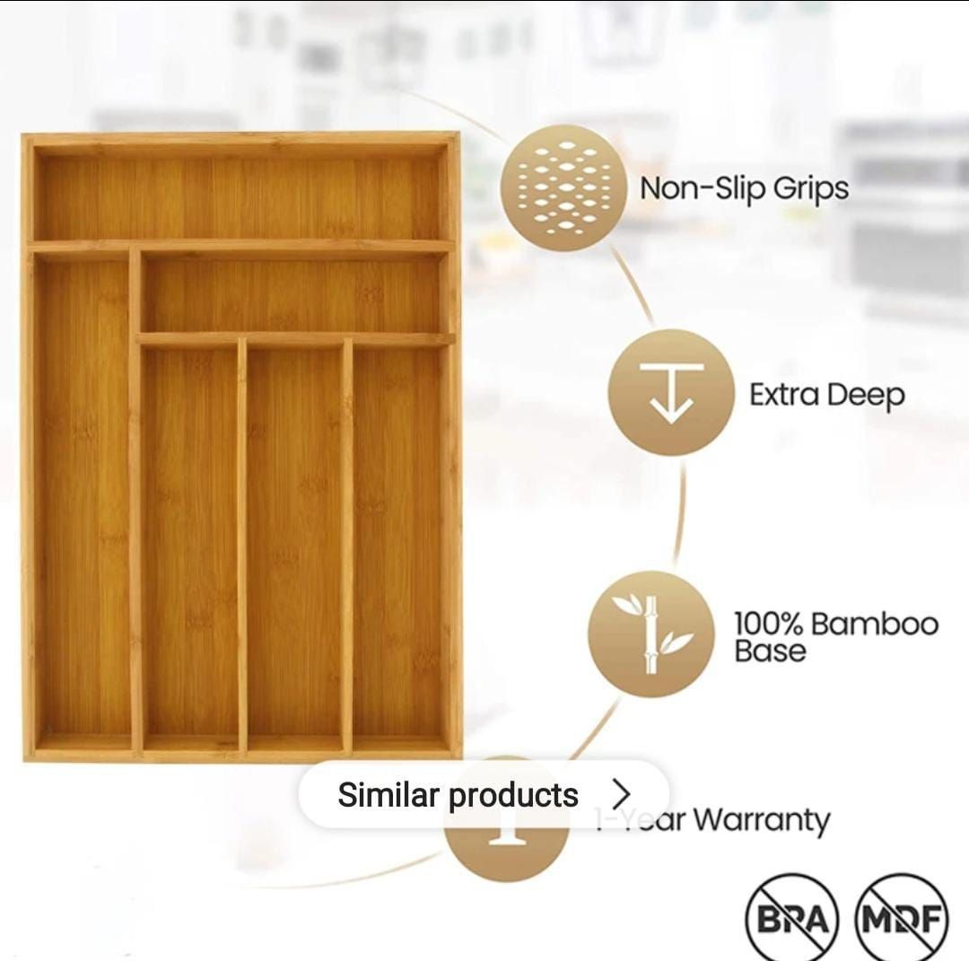 منظم درج خشب بامبو