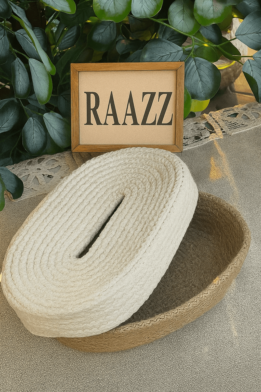 علبة مناديل خوص طبيعية